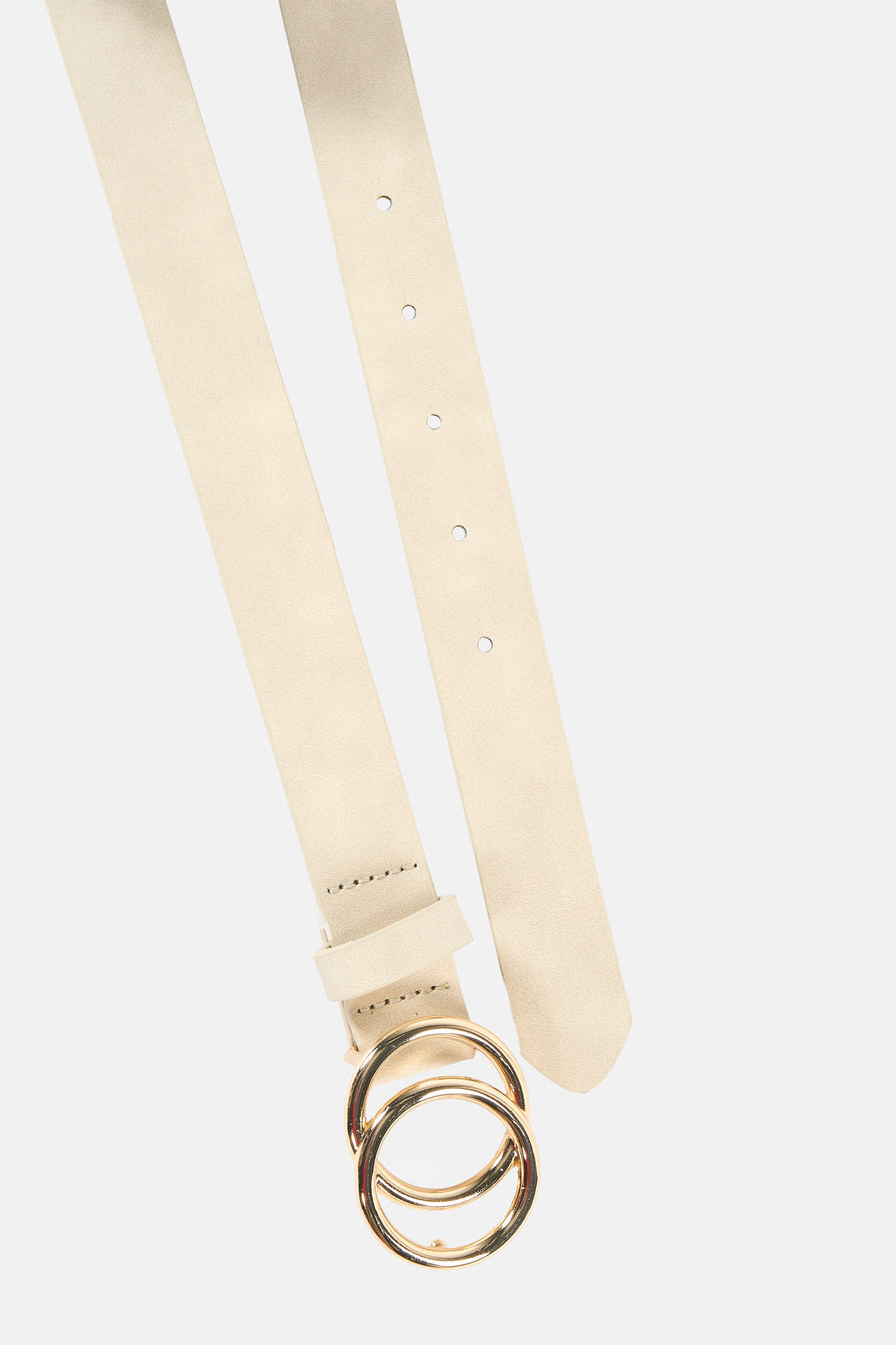Ceinture beige de ONLY®, avec double boucle ronde dorée.
