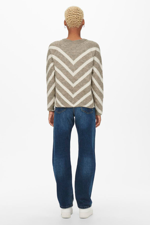 Pull col rond Beige - ONLY®