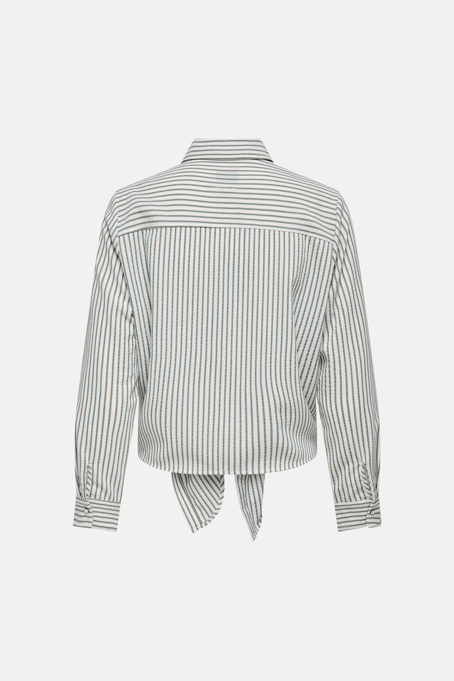 Chemise à manches longues rayée multicolore de ONLY, avec des manches boutonnées et un ourlet noué au dos.