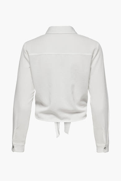 Donkerblauw overhemd met lange mouwen van ONLY®, achterzijde, met kraag en getextureerde details.