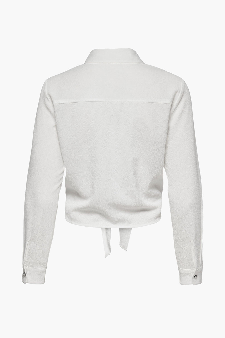 Donkerblauw overhemd met lange mouwen van ONLY®, achterzijde, met kraag en getextureerde details.
