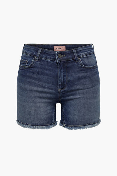 Short en jean bleu par ONLY, avec ourlet effiloché.