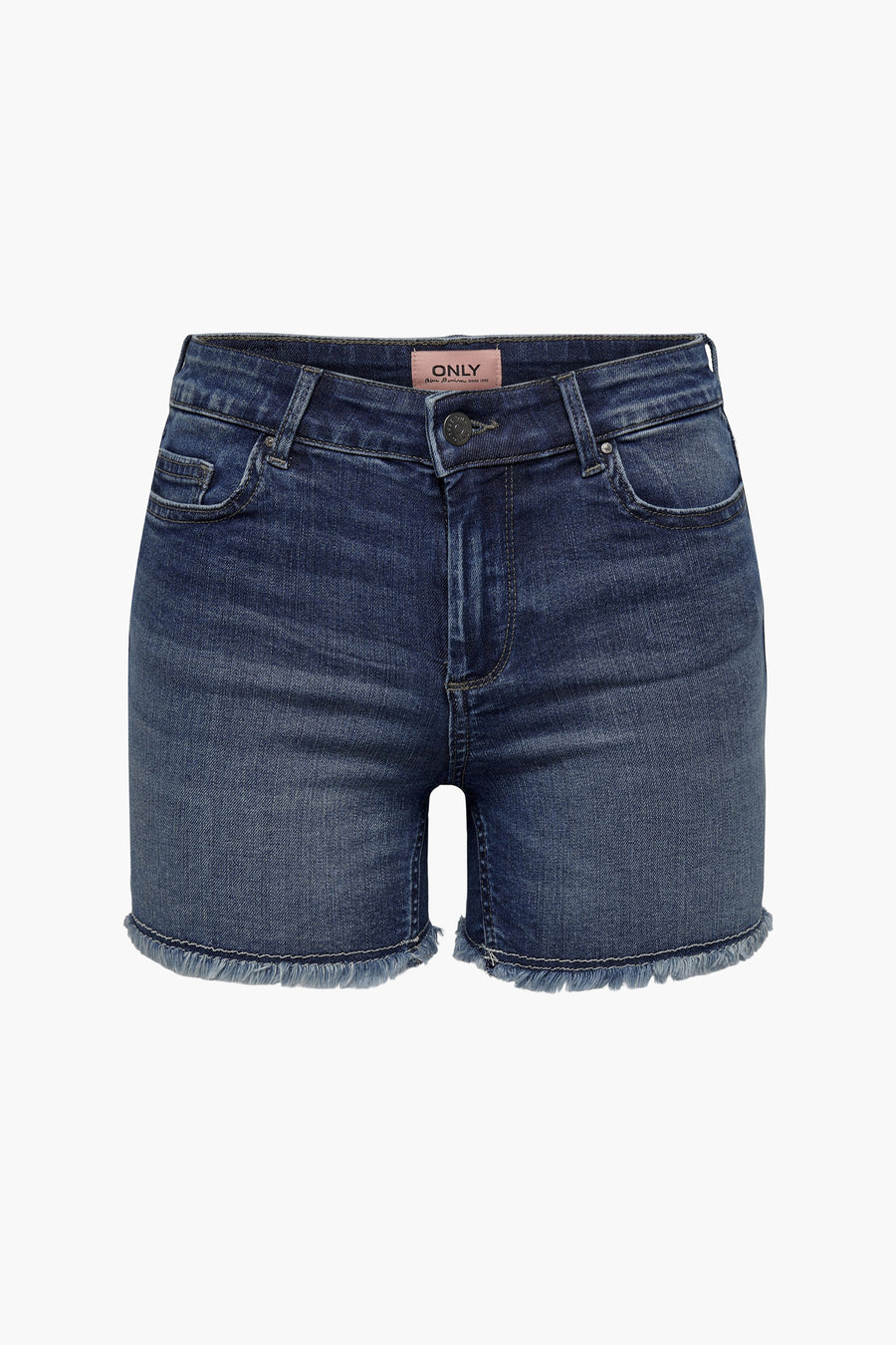 Short en jean bleu par ONLY, avec ourlet effiloché.