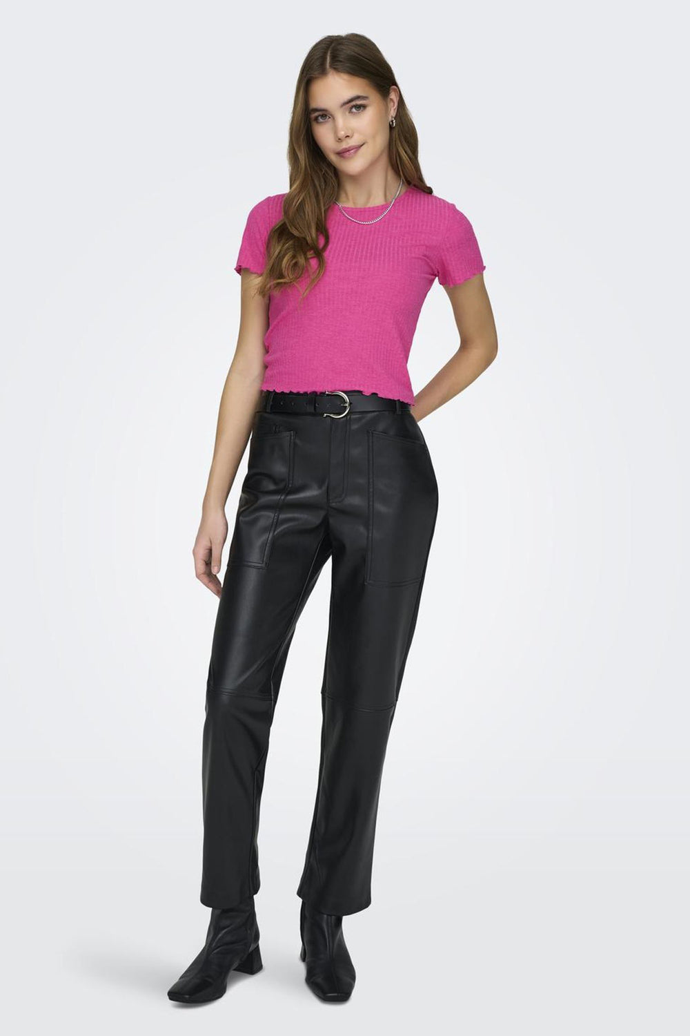 Top uni manches courtes Rose - ONLY®