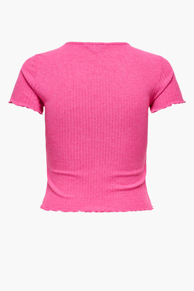Top uni manches courtes Rose - ONLY®