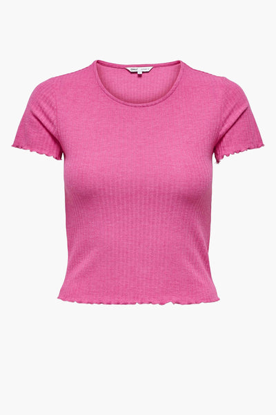Top uni manches courtes Rose - ONLY®