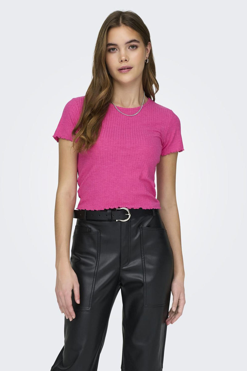 Top uni manches courtes Rose - ONLY®