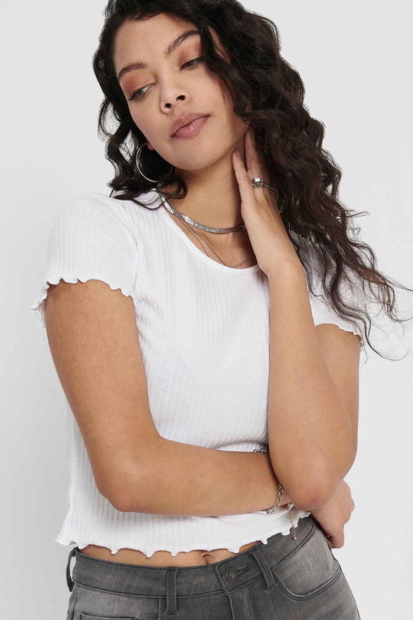 Top uni manches courtes Blanc - ONLY®