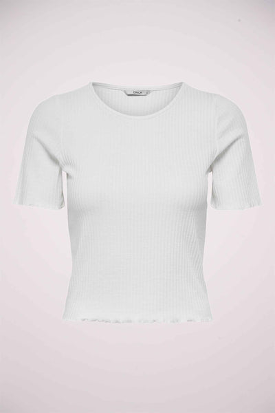 Top uni manches courtes Blanc - ONLY®