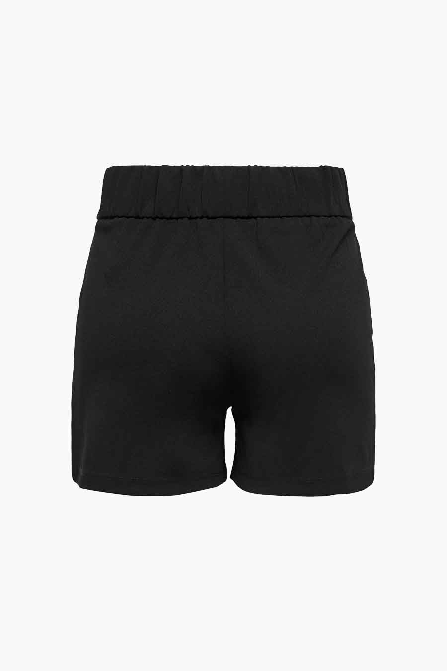 Short noir de JDY, avec une taille élastique froncée, vu de dos.