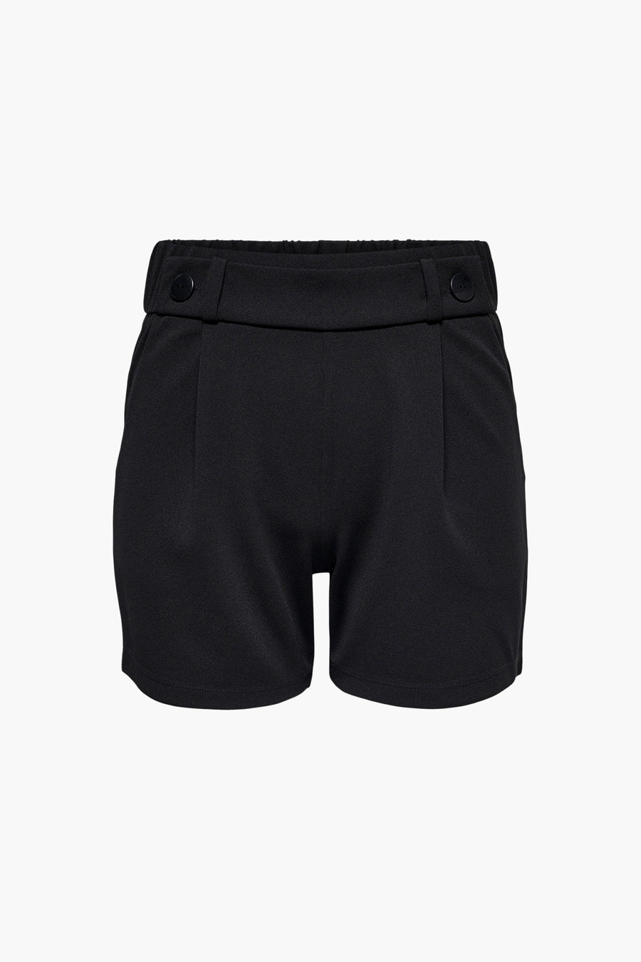 Short noir par JDY avec taille élastique et détails de boutons décoratifs.