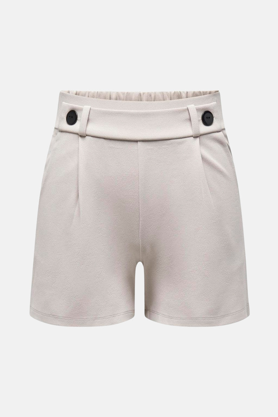 Korte grijze short van JDY, met riemlussen en decoratieve zwarte knopen.
