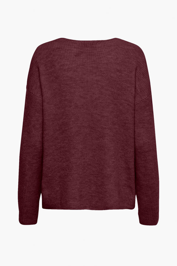 Pull col V Rouge - ONLY®