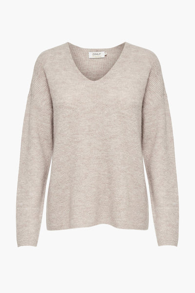 Trui met V-hals Ecru - ONLY®