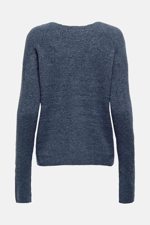 Pull met V-hals - blauw