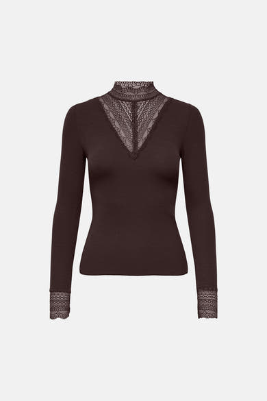 Top uni manches longues brun - ONLY®