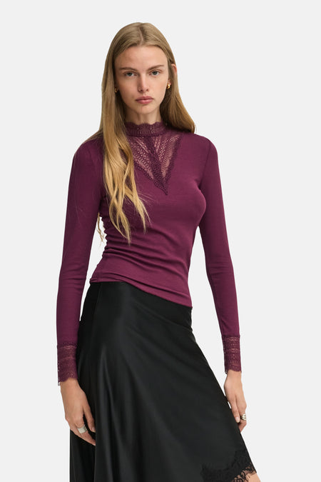 Top uni manches longues rouge - ONLY®