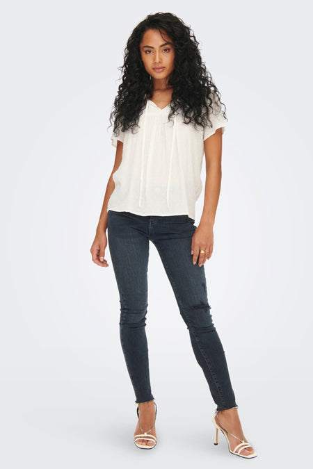 Blouse (korte mouwen) wit - JDY