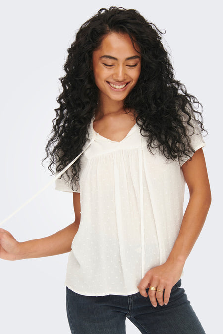 Blouse (korte mouwen) wit - JDY