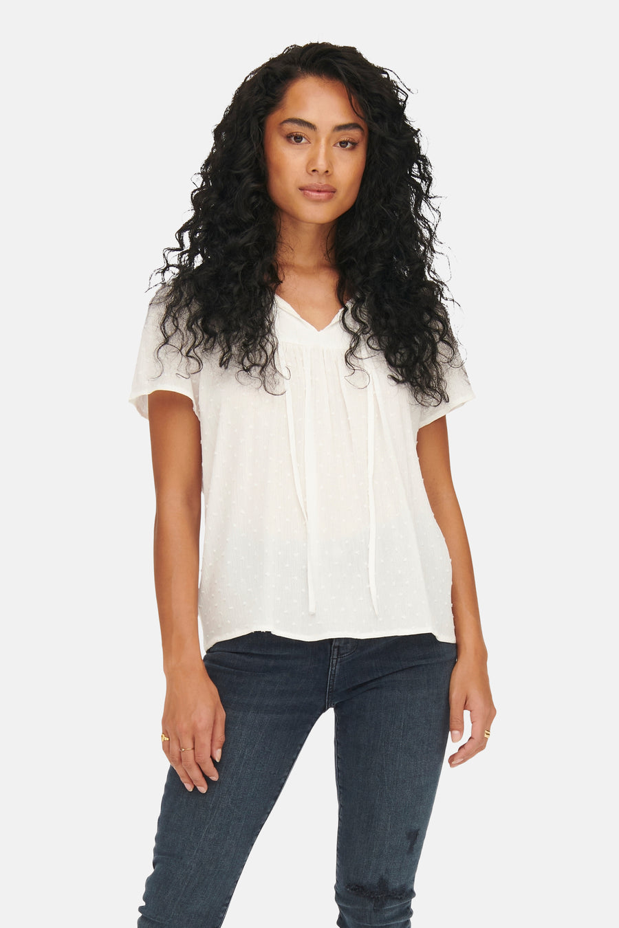 Blouse (korte mouwen) wit - JDY