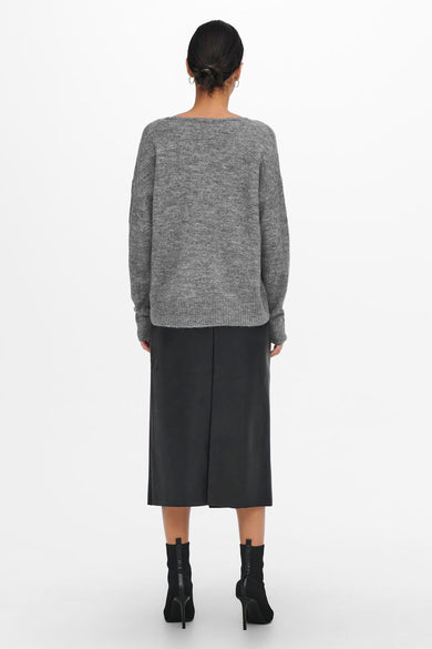 Pull met ronde hals - grijs