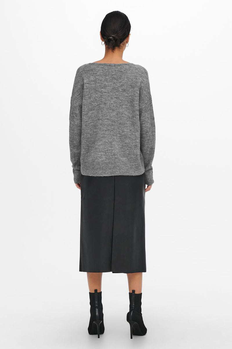 Pull met ronde hals - grijs