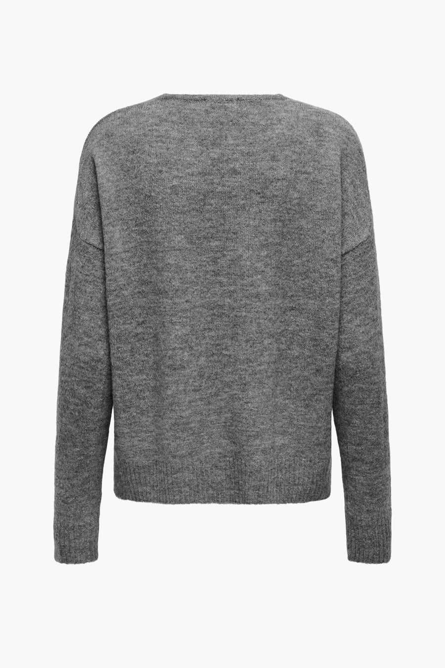 Pull à col rond gris de JDY, en maille texturée, vue de dos.

