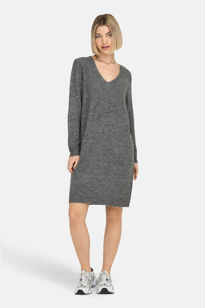Kleedje met lange mouwen - grijs