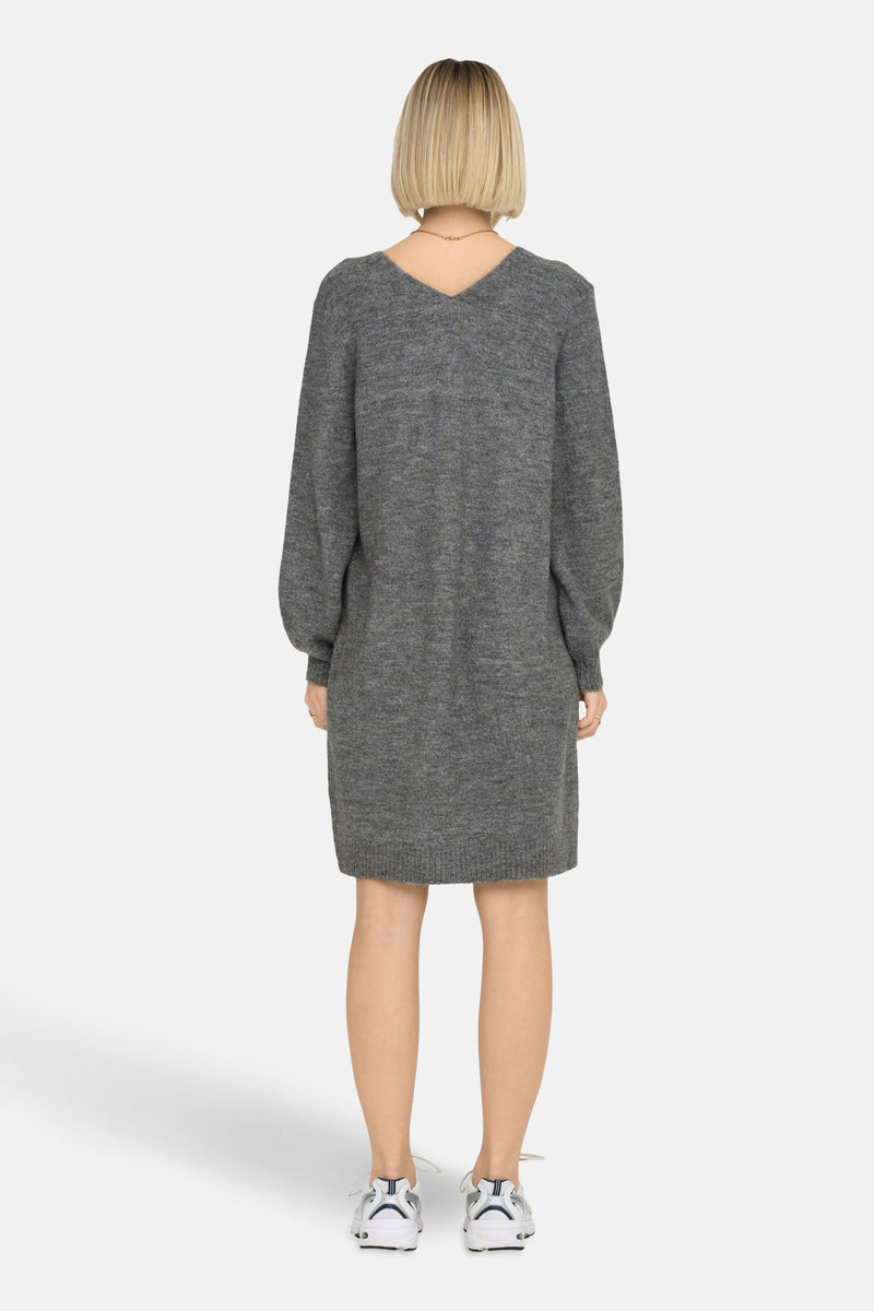 Kleedje met lange mouwen - grijs