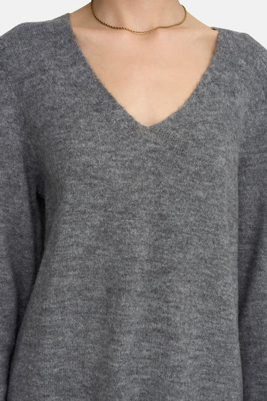 Kleedje met lange mouwen - grijs