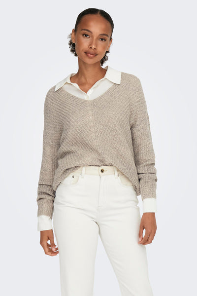 Pull col V Brun - JDY