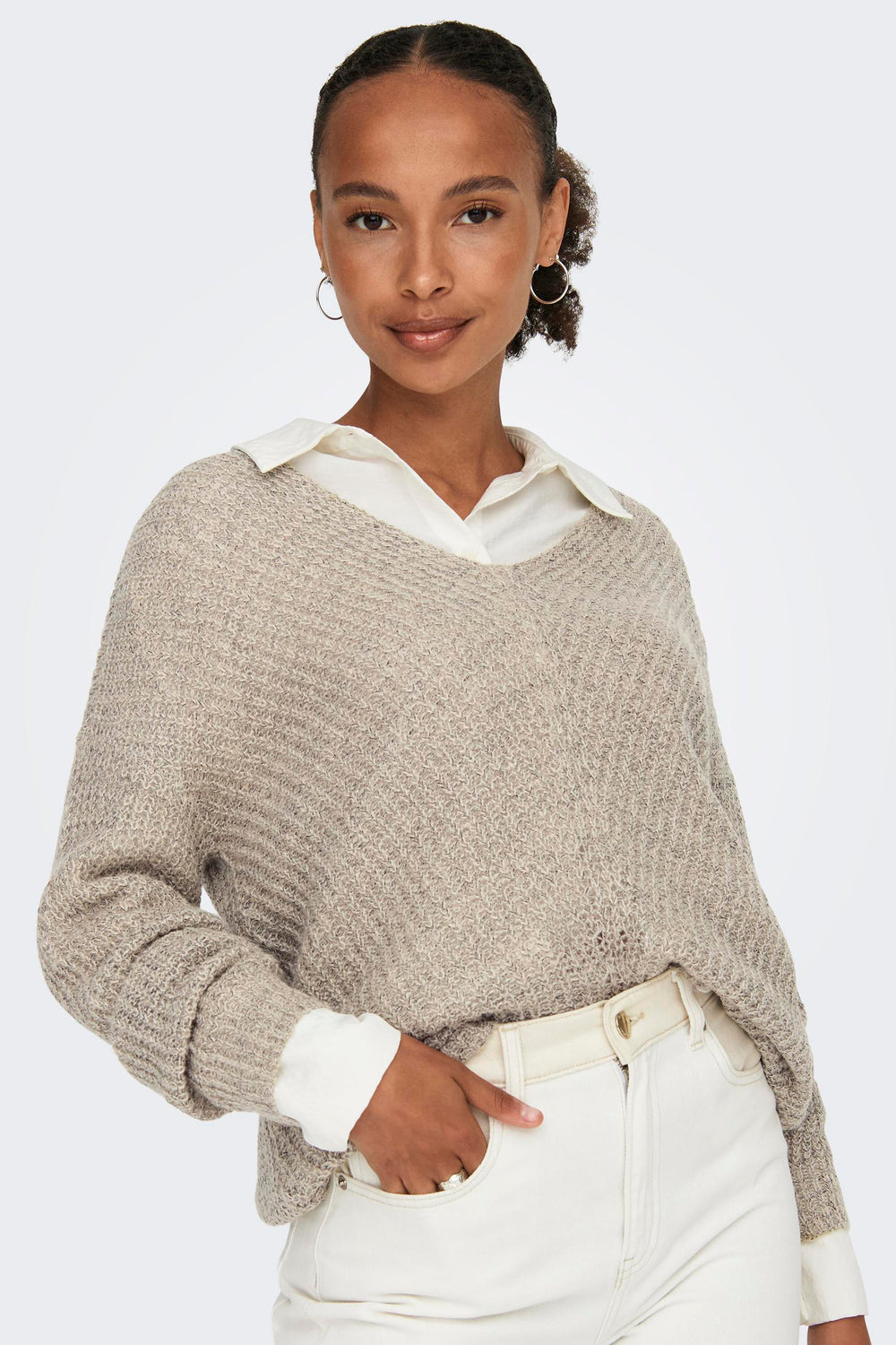 Pull col V Brun - JDY