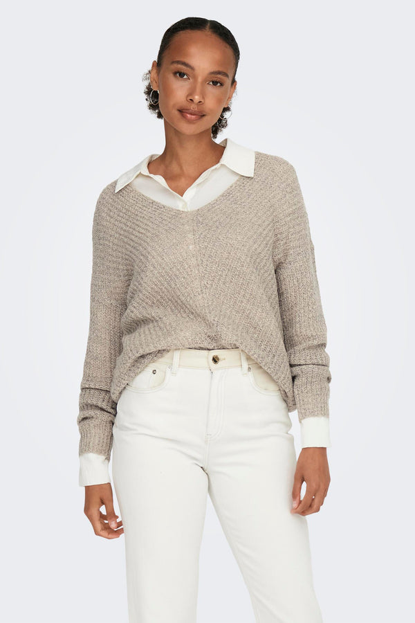 Pull col V Brun - JDY