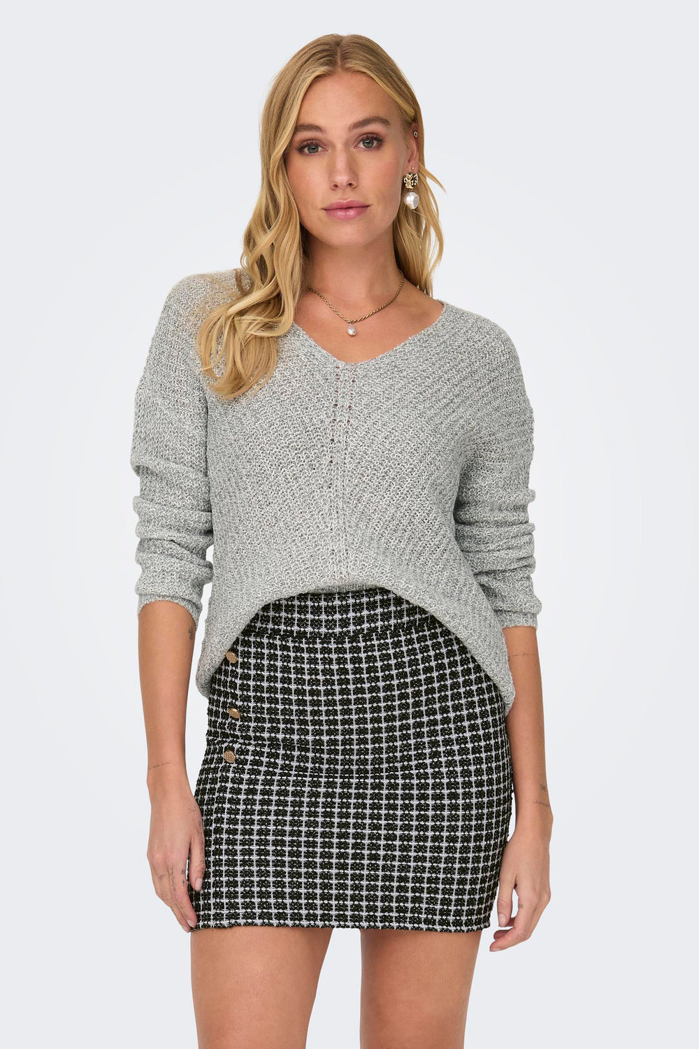 Pull col V Blanc - JDY