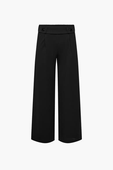 Pantalon de costume noir par JDY avec une taille haute et des boutons décoratifs.