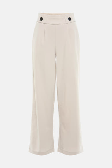 Pantalon de costume beige de JDY avec taille haute à deux boutons et jambes larges.