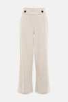 Pantalon de costume beige de JDY avec taille haute à deux boutons et jambes larges.
