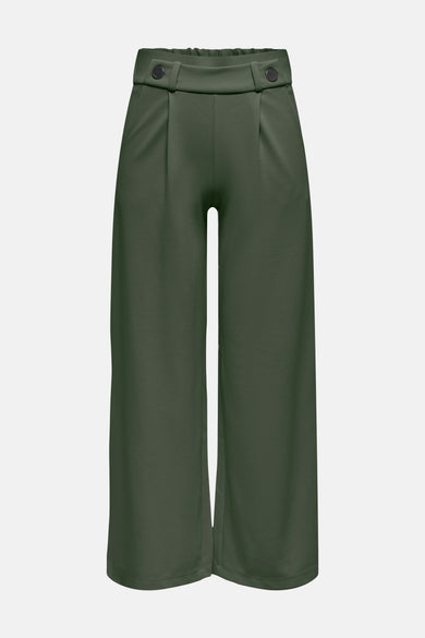 Pantalon de costume kaki de JDY, coupe culotte plissée avec ceinture boutonnée.