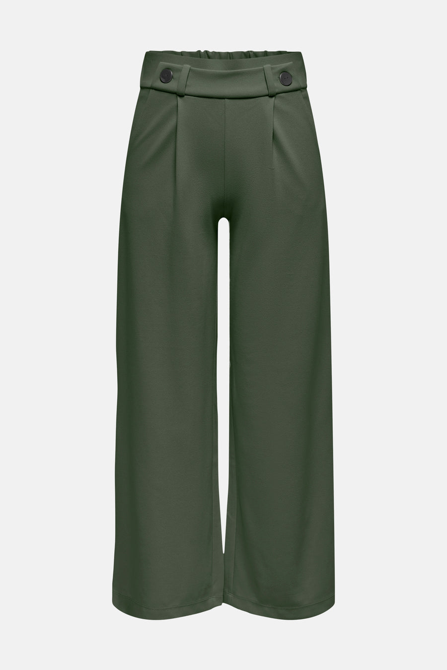 Pantalon de costume kaki de JDY, coupe culotte plissée avec ceinture boutonnée.