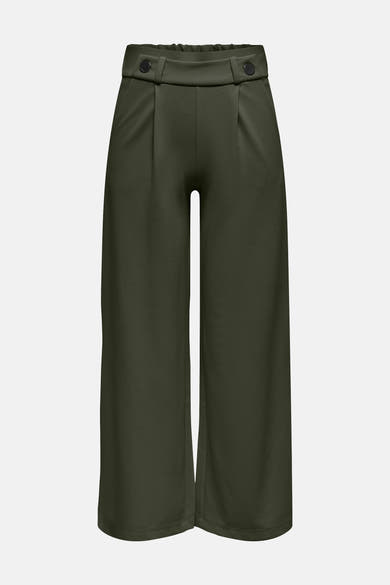 Pantalon de costume kaki de JDY, avec taille haute à boutons et coupe ample.