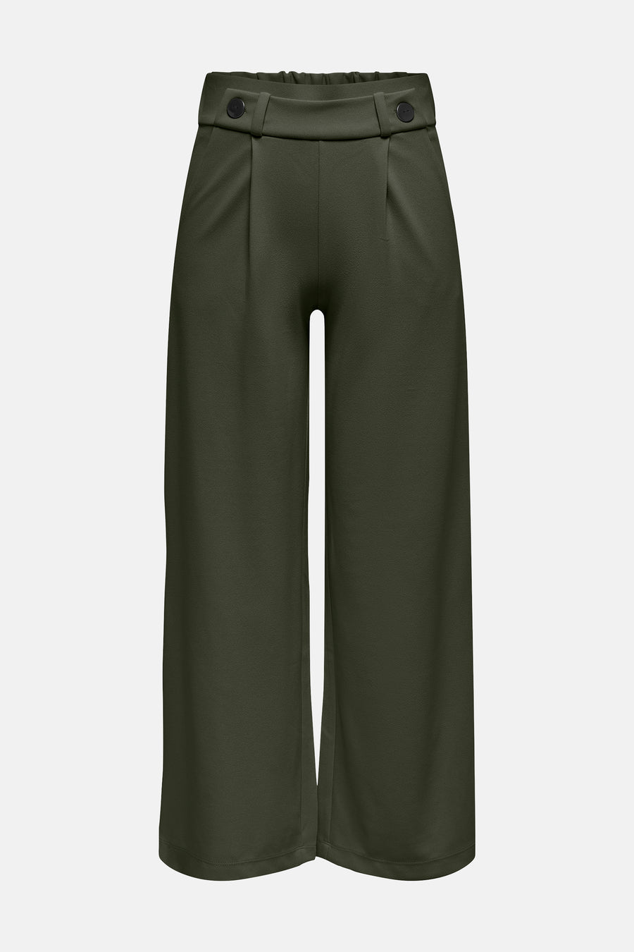Pantalon de costume kaki de JDY, avec taille haute à boutons et coupe ample.