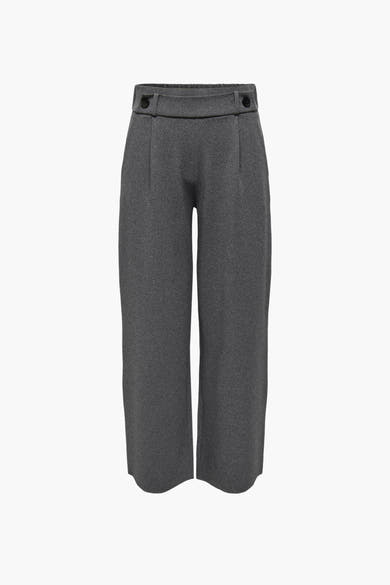 Pantalon de costume gris par JDY, coupe ample et courte avec boutons décoratifs à la taille.