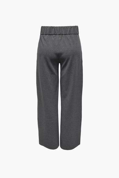 Pantalon de costume gris de JDY, coupe large et mi-mollet, avec taille élastiquée, vue de dos.
