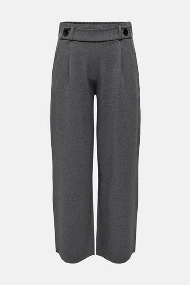 Pantalon de costume gris par JDY avec taille haute et coupe ample, sur fond blanc.