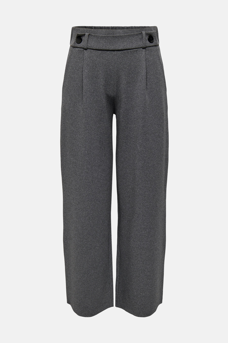 Pantalon de costume gris par JDY avec taille haute et coupe ample, sur fond blanc.