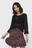 Pull met V-hals - zwart
