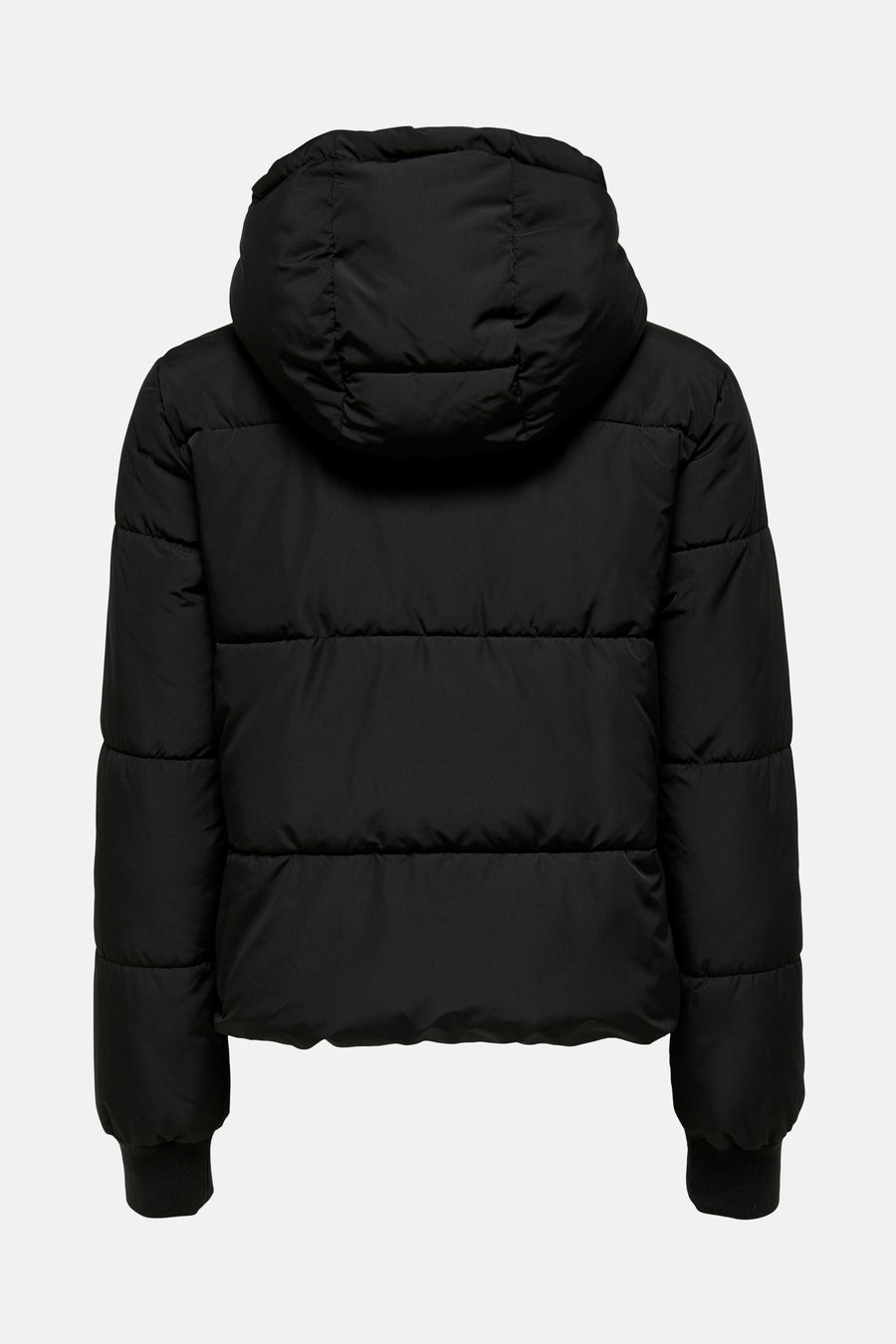 Veste courte noire de JDY avec capuche et manches longues.