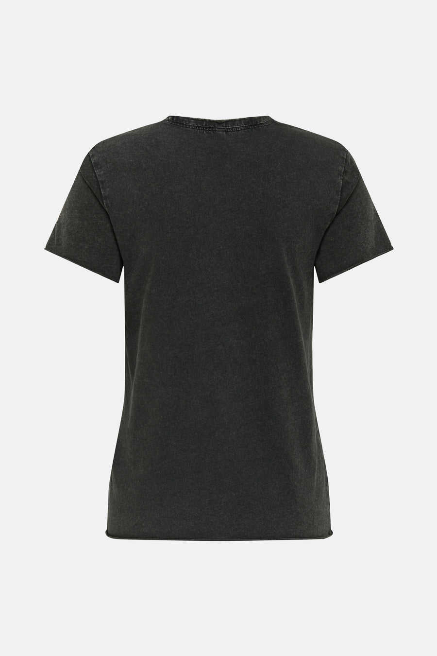 Zwart T-shirt met korte mouwen van ONLY, met een verweerde textuur en een ronde hals.