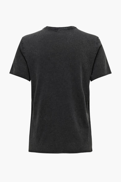 Zwart T-shirt met korte mouwen van ONLY, met een all-over used effect.