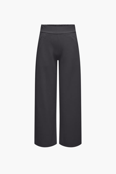 Pantalon de costume gris de JDY, coupe large avec poches latérales, sur fond blanc.
